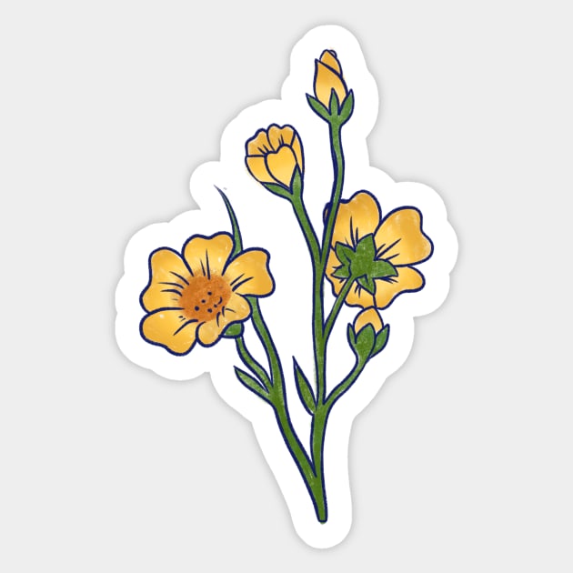 Yellow Flowers Yellow Flowers Sticker TeePublic